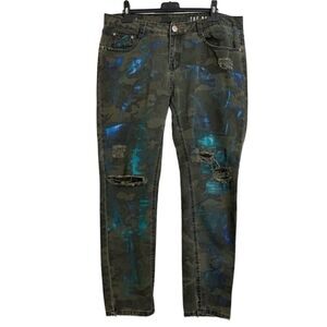 91 COTTON ON THE‎ BOYFRIEND DISTRESSED CAMO PAINT SPLATTER JEANS 8